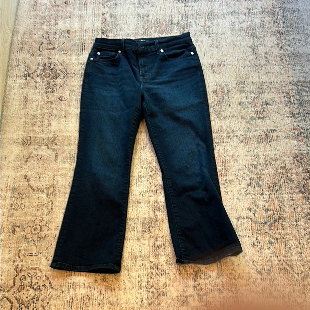 7 For All Mankind Black Flare Wide Leg Jeans